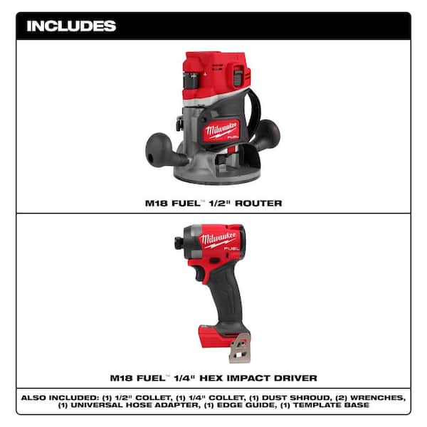 M18 FUEL 18V Lithium-Ion Cordless Brushless 1/2 in. Router w/ Impact Driver