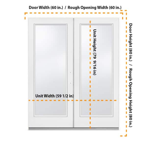 JELD-WEN 60 in. x 80 in. Left-Hand/Inswing 15 Lite Primed Steel Double  Prehung Patio Door with Brickmould THDJW238700007 - The Home Depot