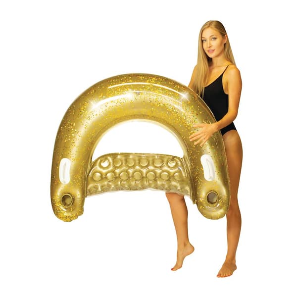 POOLCANDY Inflatable Jumbo Gold Glitter Sun Chair