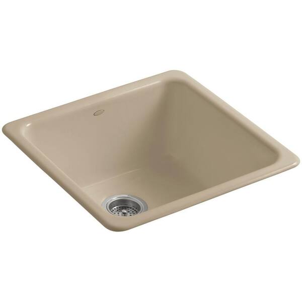 KOHLER Iron/Tones Drop-In/Undermount Cast-Iron 21 in. Single Basin Kitchen Sink in Mexican Sand