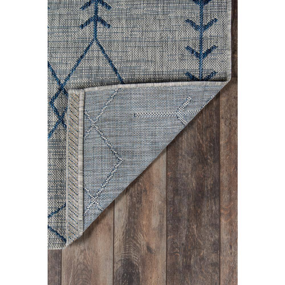 Gray and Blue Geometric Synthetic Runner Rug
