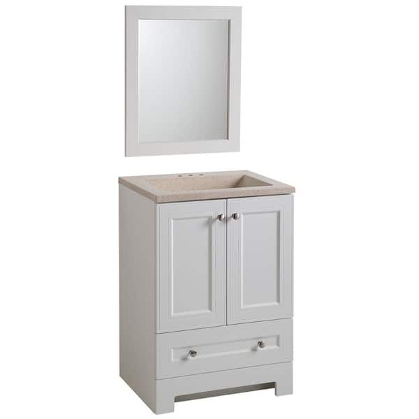 Glacier Bay Maydene 24 in. Vanity in White with Vanity Top in Maui