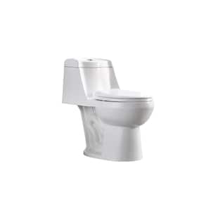 Fenwick 1-Piece 1.6 GPF/1.1 GPF Dual Flush Elongated Toilet in White