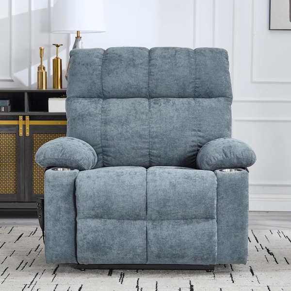 aisword Slate Premium Dual Motor Chenille Power Lift Recliner with
