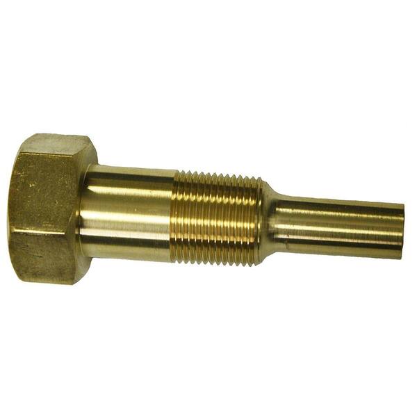 Palmer Instruments 3/4 in. - 14 NPT External Threads Cast Brass Thermowell with Lagging Extension