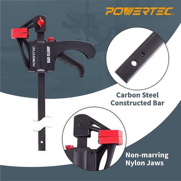 POWERTEC 8 in. Gear Bar Clamps Quick Release Set with 600 lbs