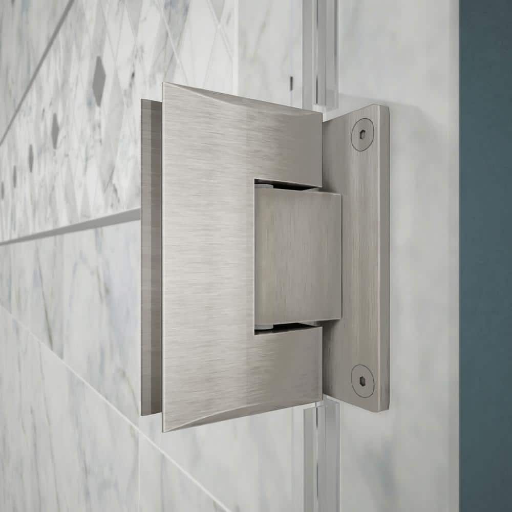 Unidoor 61" Clear Glass Frameless Hinged Shower Door