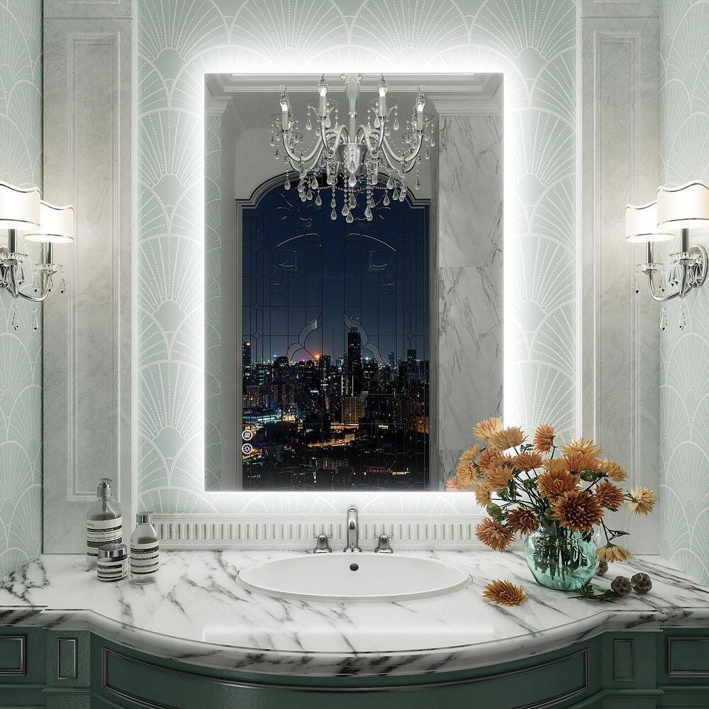 20 in. W x 28 in. H Rectangular Frameless UL Certified LED Backlited Anti-Fog Tempered Glass Wall Bathroom Vanity Mirror price history on PriceWatchPro
