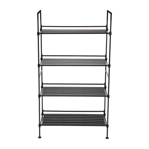 7-Tier Dual Shoe Rack Free Standing Shelves Storage Shelves Concise-Black -  18 x 10.5 x 43.5 - Bed Bath & Beyond - 28430741