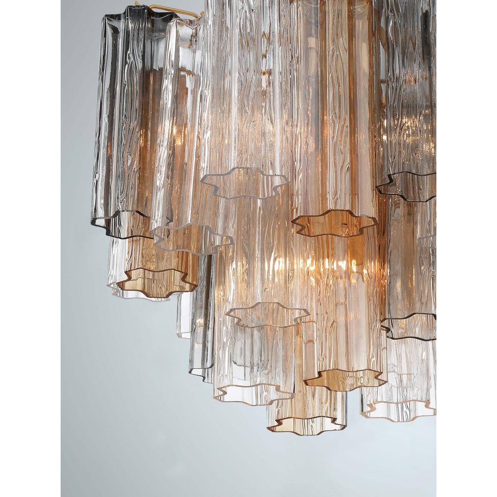 Addis Aged Brass and Crystal 4-Light Chandelier
