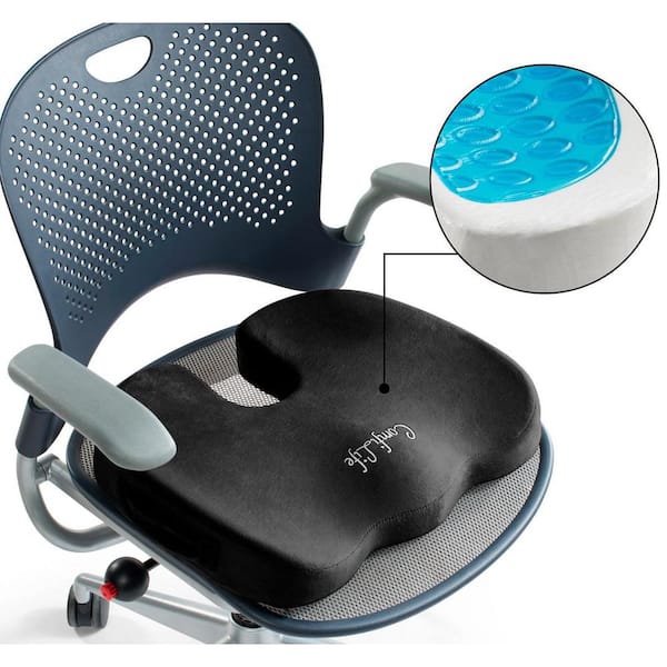 ComfiLife Gel Enhanced Seat Cushion – Office Chair Cushion – Non-Slip Gel &  Memory Foam Coccyx Cushion for Tailbone Pain - Desk Chair Car Seat Cushion