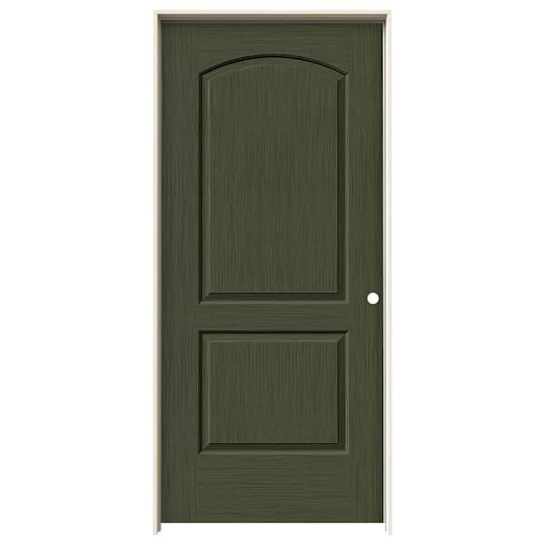 JELD-WEN 36 in. x 80 in. Continental Juniper Stain Left-Hand Solid Core Molded Composite MDF Single Prehung Interior Door