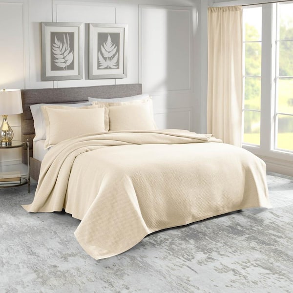 Unbranded Sunset Cotton Twin Ivory Coverlet Set