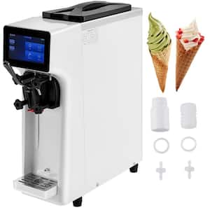 1000W White Countertop Ice Cream Maker Dessert Specialty Appliace with 4.5L Hopper 1.6L Cylinder and Touch Screen