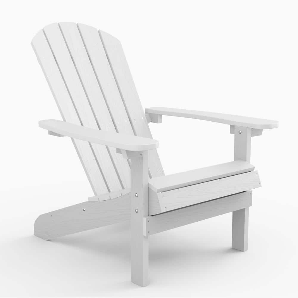 Mximu Classic White Plastic Outdoor Patio Adirondack Chair BS004TD