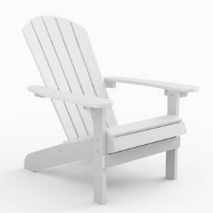 Classic White Plastic Outdoor Patio Adirondack Chair