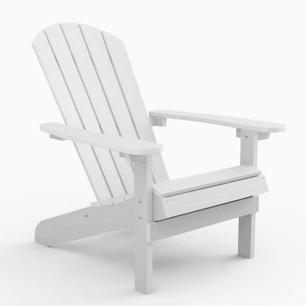 Mximu Classic White Plastic Outdoor Patio Adirondack Chair BS004TD The Home Depot