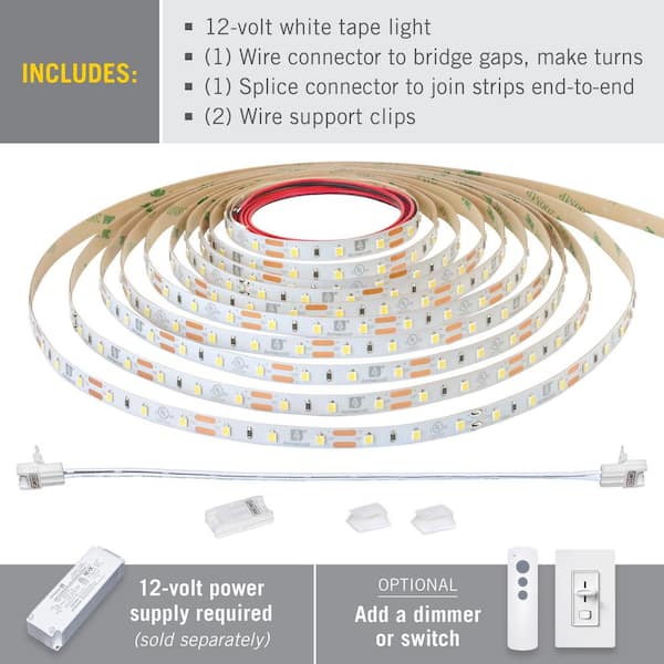 RS PRO 12V White LED Strip Light, 2700 → 3200K Colour Temp, 1m Length