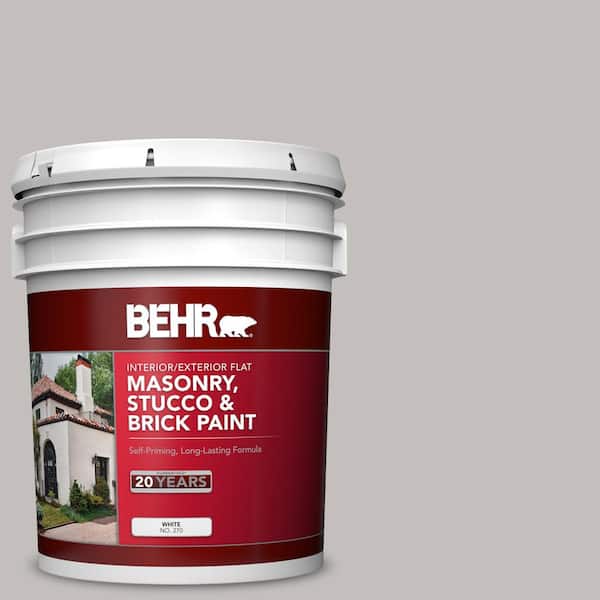 5 gal. #PPU18-10 Natural Gray Flat Interior/Exterior Masonry, Stucco and Brick Paint