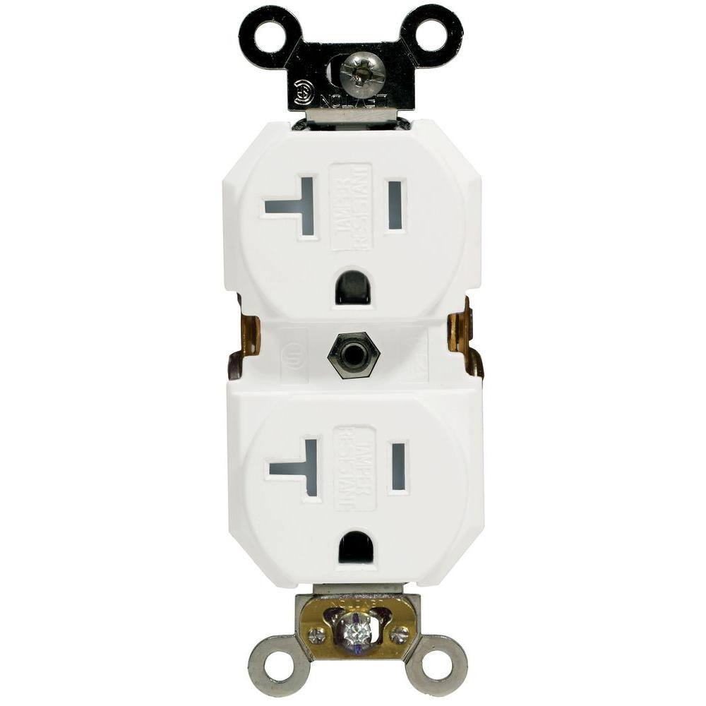 8-Pack P&S Weather-Resistant Duplex Receptacles – TR 20A/125V White (Open Box)