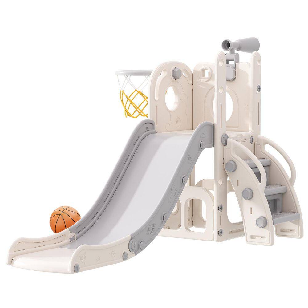 6-in-1 Toddler Slide Climber with Basketball Hoop & Telescope, ASTM HDPE Indoor Outdoor Playset price history on PriceWatchPro