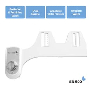 Non-Electric Bidet Attachment with Dual Nozzle (Posterior and Feminine Wash) and Cold Water