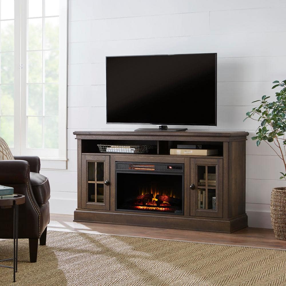 Reviews for Home Decorators Collection Highview 59 in. Freestanding Media Console  Electric Fireplace TV Stand in Canyon Lake Pine