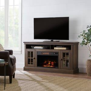 Highview 59 in. Freestanding Media Console Electric Fireplace TV Stand in Canyon Lake Pine