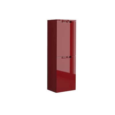 Oasi 14-9/50 in. W Wall Mounted Linen Cabinet in Glossy Red