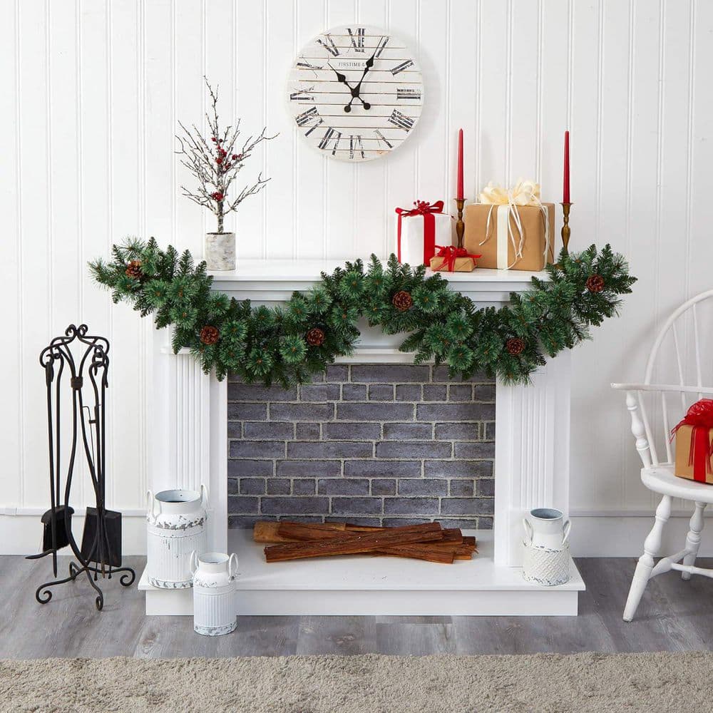 6 ft. Green Artificial Pine Garland, Festive Home Decor Garland