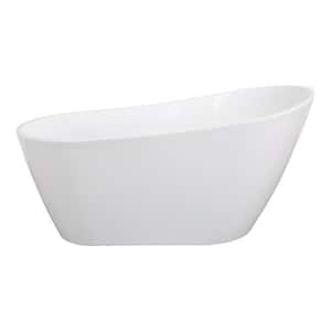 Contemporary 63 in. x 31.50 in Soaking Bathtub with Center Drain in White