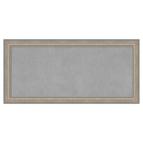 Amanti Art Fleur Silver 53 in. x 25 in Framed Magnetic Board