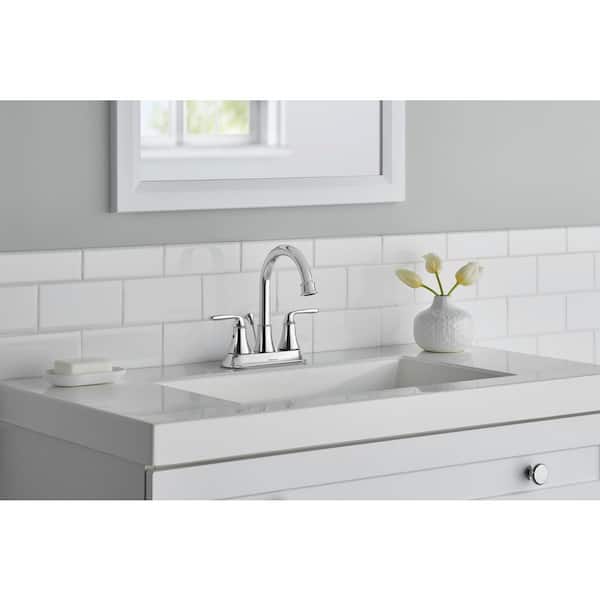 Glacier Bay Sadira 4 in. Centerset 2-Handle High-Arc Bathroom