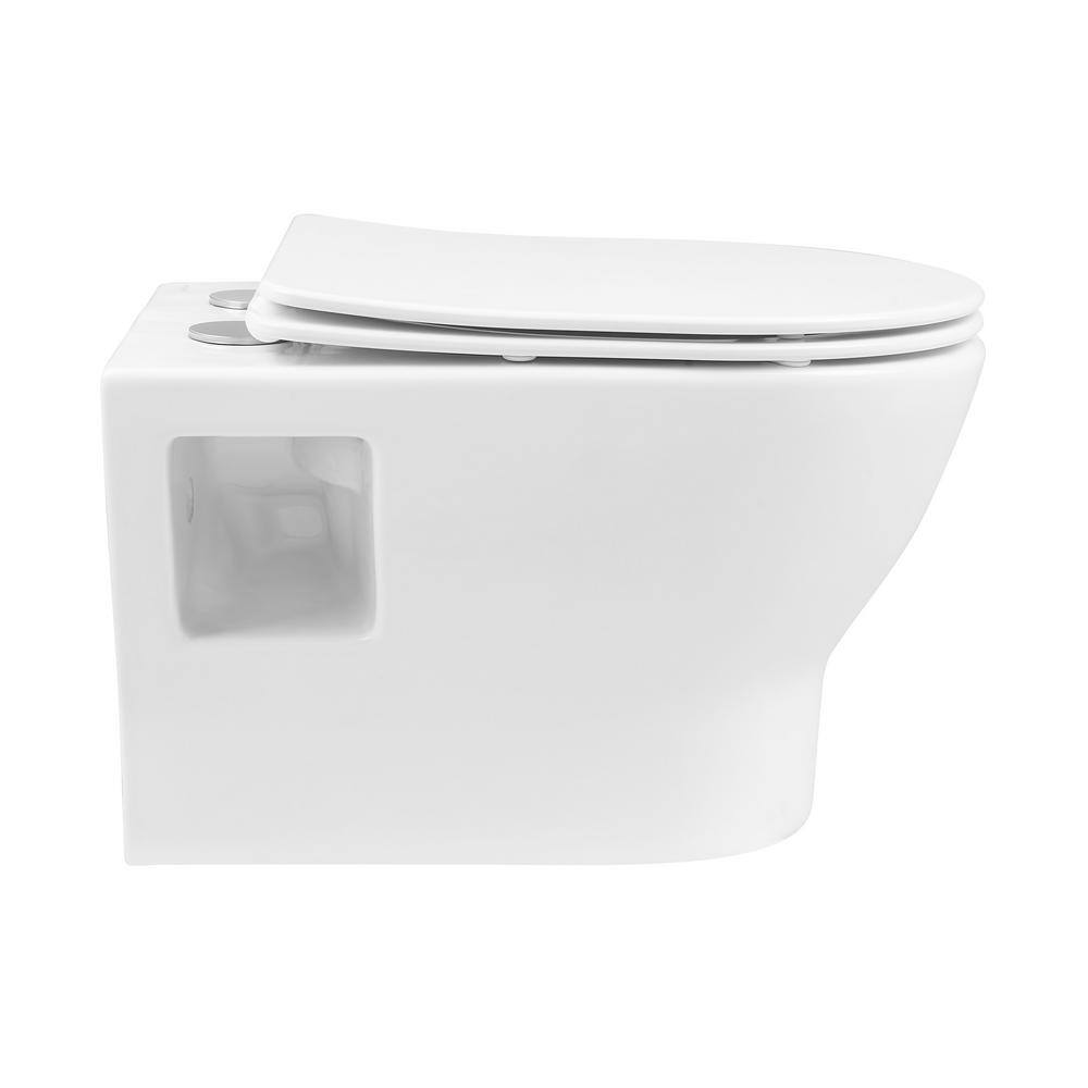 Ivy II Glossy White Ceramic Wall-Hung Elongated Toilet Bowl