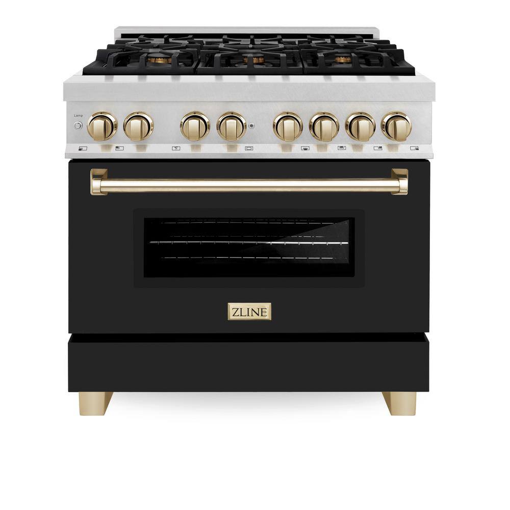 Autograph 36 in. Legacy Dual Fuel Range with 6 Burners and Electric Oven in Satin Steel with Black and Gold Accents price history on PriceWatchPro