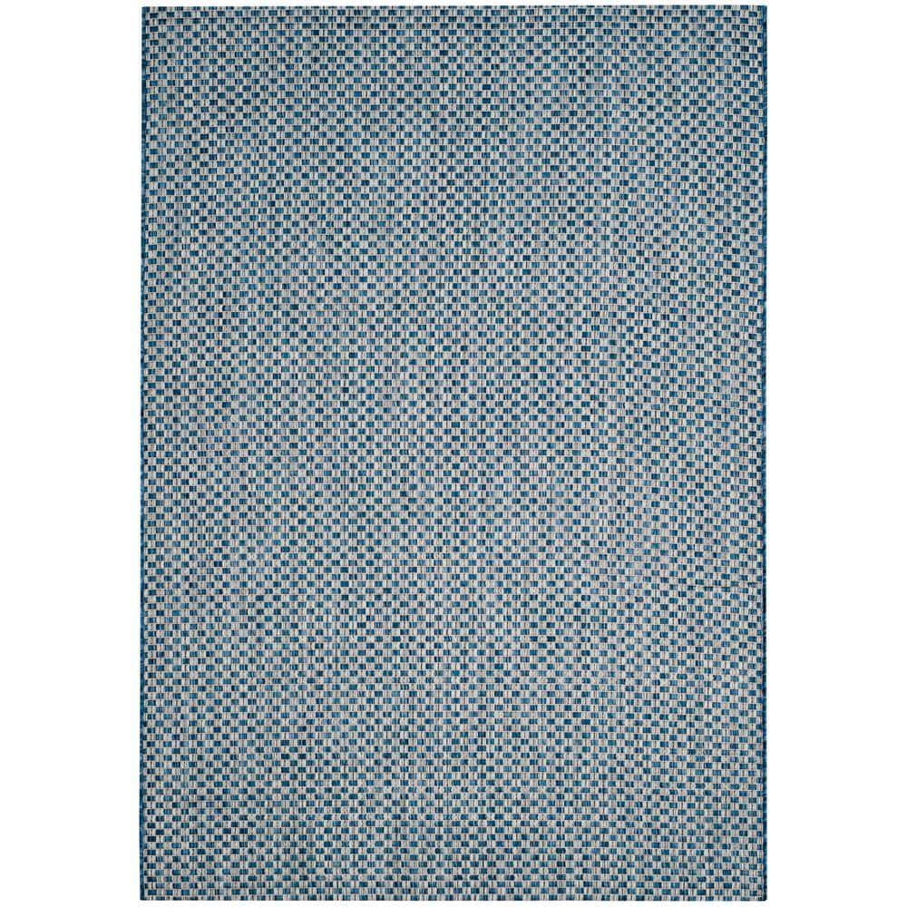 Courtyard Blue/Light Gray 4 ft. x 6 ft. Solid Indoor/Outdoor Patio  Area Rug price history on PriceWatchPro