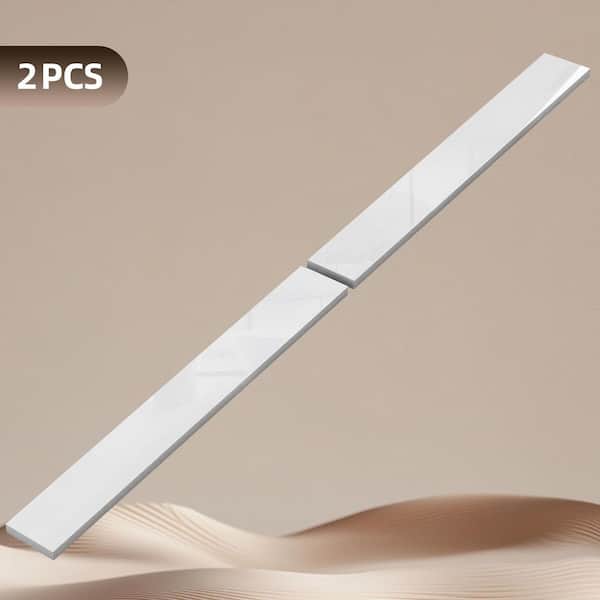 60 in. White 2-Piece Solid Surface Vanity Backsplash Kit (2) 30 in. x 4 in. Splash Guards for Bathroom Countertop