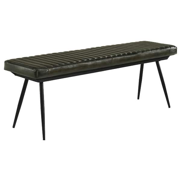 Coaster Partridge Black and Espresso Bench with Channel Tufted Seat (19 in. H x 54 in. W x 15 in. D)