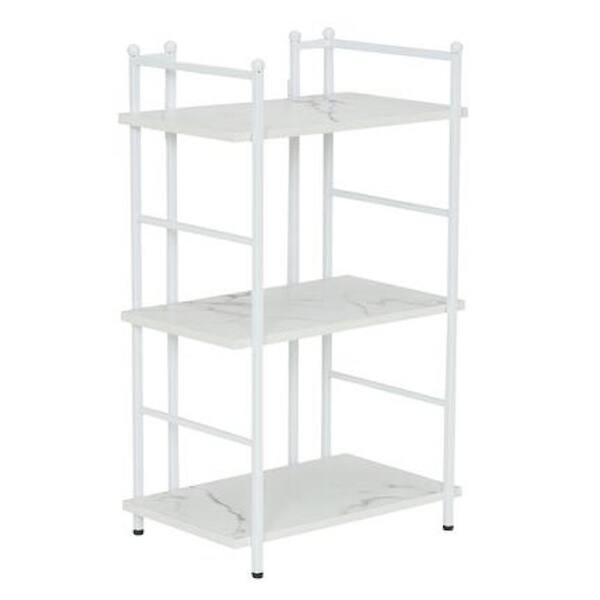 Household Essentials 30 in. H x 18 in. W x 12.6 in. D, Narrow, steel frame with Laminate shelves, 3 Shelf Rack