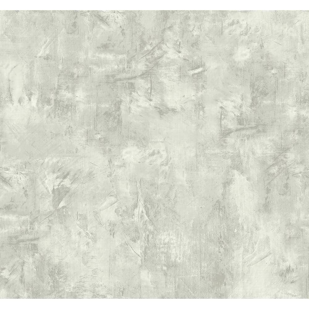 Seabrook Designs Embossed Vinyl Faux Plaster Fog Gray Vinyl Strippable ...