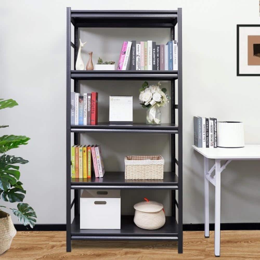 Tileon Dark Gray Storage Shelves 5Tier Heavy Duty Metal Shelving Unit Adjustable Shelving Units