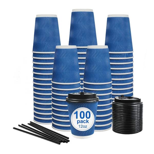 12 in. Blue Disposable Paper Cups Blue Family Disposable Tableware Product Type (100 Per Case)