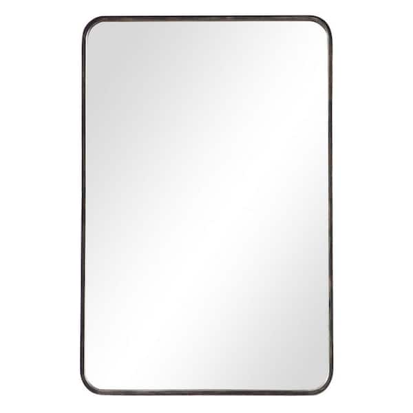Benjara 1.375 in. W x 36.125 in. H Wooden Frame Bronze Wall Mirror