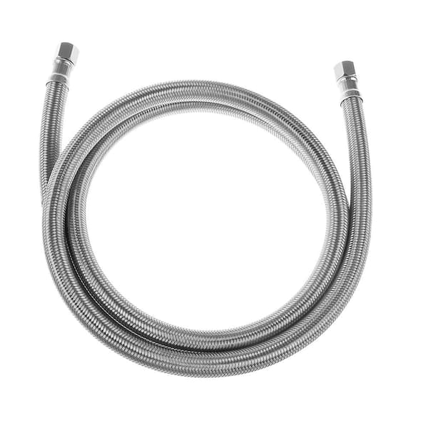 Durapro Part # 231310 - Durapro 1/4 In. Compression X 1/4 In. Compression X  5 Ft. Braided Stainless Steel Ice Maker Supply Line - Refrigerator &  Freezer Repair Parts - Home Depot Pro