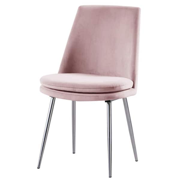 Best Master Furniture Sandler Pink Velvet Upholstered Side Chairs (Set of 2)
