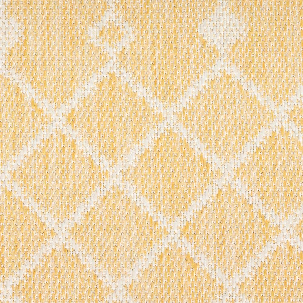 Yellow Moroccan Trellis Synthetic Flatweave Rug 4' x 6'