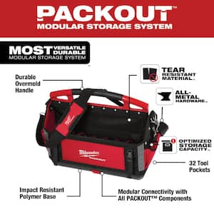 20 in. PACKOUT Tote with FASTBACK 6-In-1 Folding Utility Knife and FASTBACK Compact Folding Utility Knife Set