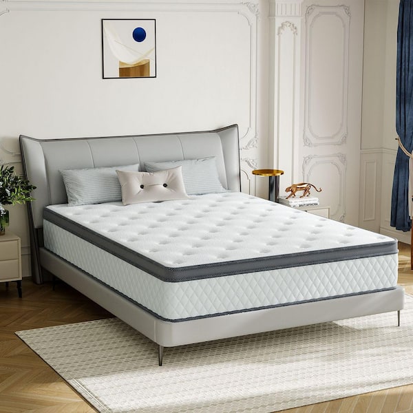King Size 12 in. Medium Hybrid Memory Foam Mattress with CertiPUR-US and Oeko-TEX, Featuring Bamboo Charcoal Absorption