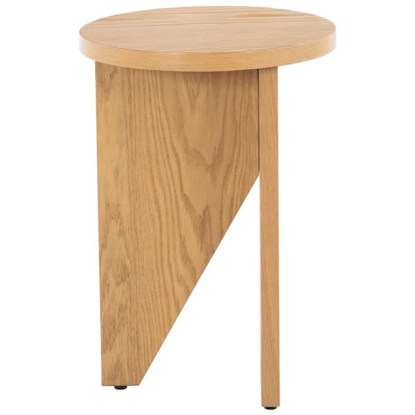 SAFAVIEH Bonaclara 14 in. Natural Round MDF End Table