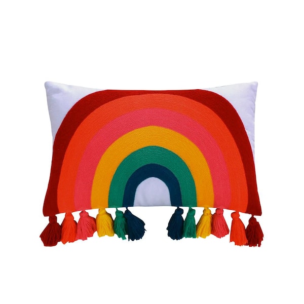 Rainbow decorative pillow hot sale